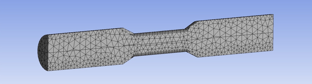 Рис. 2. Разбиение пространства, занимаемого жидкостью, на ячейки сетки. На верхней панели показан вид сетки на границе потока. На нижней панели показан вид сетки на продольном сечении анализируемого по-тока.