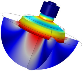 Рис. 6.1. Сконструированный с помощью моделирования пьезоакустический преобразователь